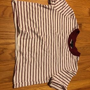 Red and white striped crop top